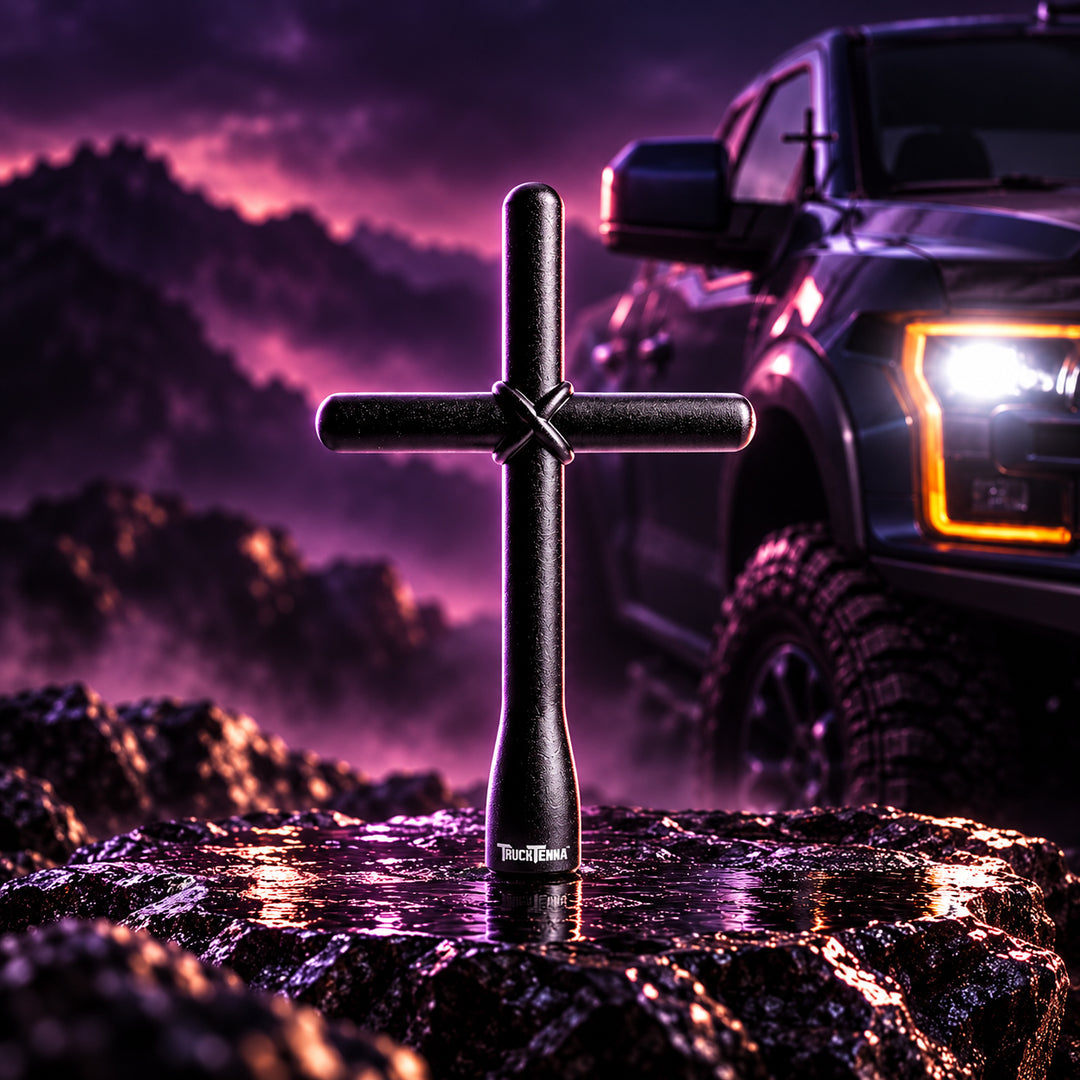 TruckTenna Cross Antenna for Trucks, Aftermarket Stubby Antenna Replacement
