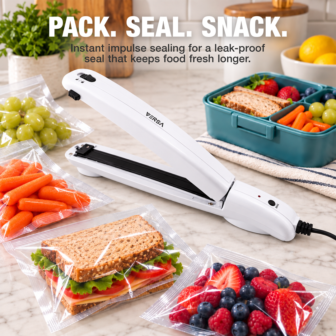 VERSA Handheld Bag Sealer – Impulse Heat Sealer Keeps Food Fresh